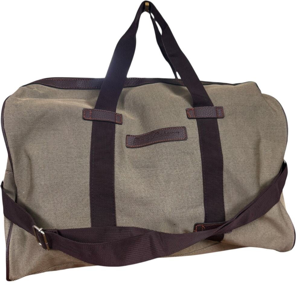 Tommy Bahama Lightweight Travel Weekender Duffle Bag Crossbody Strap Beige